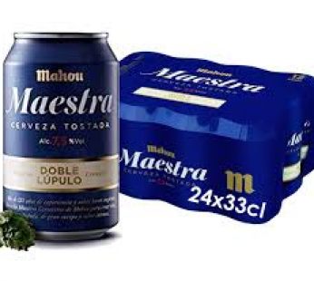Cerveza Maestra Doble Lúpulo de Mahou Pack latas 24x33cl.
