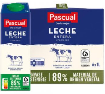 Leche Pascual Entera (Pack 6 x 1L)