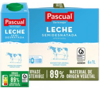 Leche Pascual Semidesnada (Pack 6 x 1L)