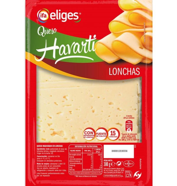 Lonchas Havarti Eliges 300g