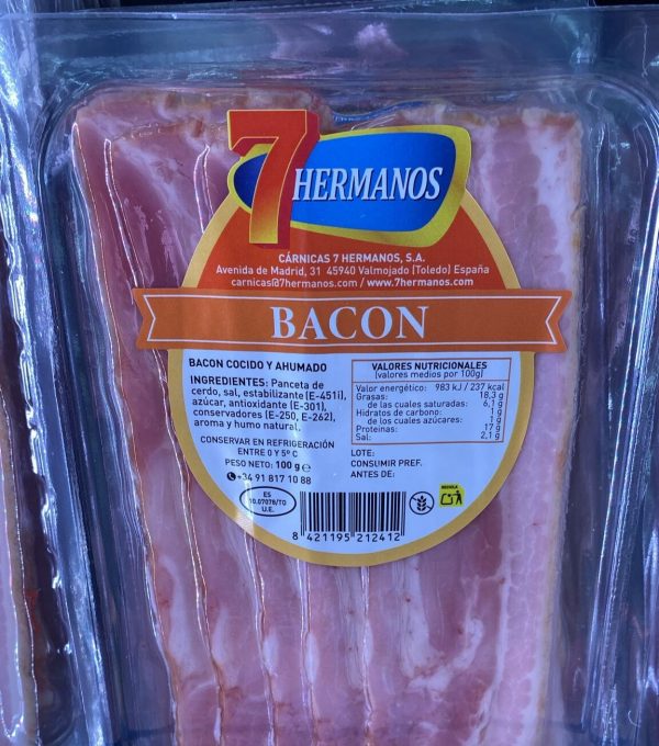 Bacon Ahumado 7 Hermanos 100g